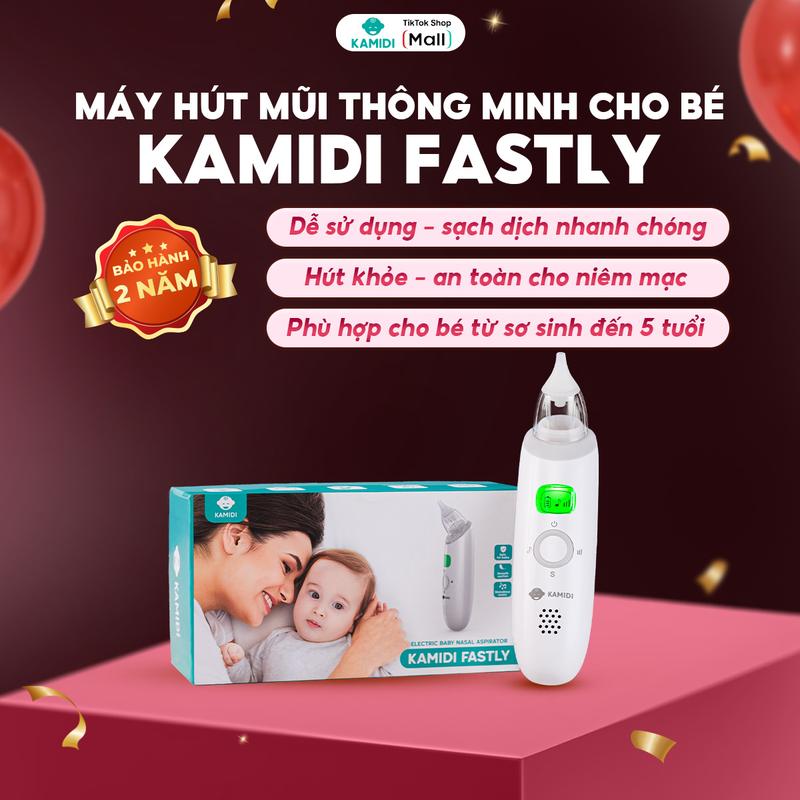 Máy hút mũi Kamidi Fastly cầm tay cho bé đầu hút silicon siêu mềm 3 cấp độ hút an toàn dễ sử dụng