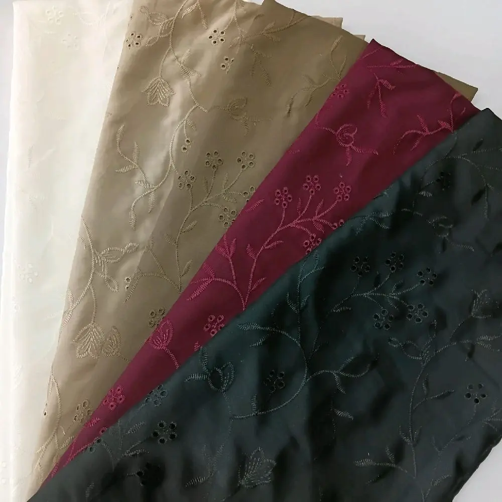 ½ meter kain katun bordir bolong motif RANTING kekinian lebar 150 cm