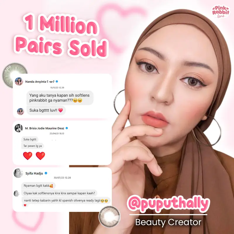 PINKRABBIT SOFTLENS ALULA BROWN - Normal, Minus 0.50 S/D 10.00 (1PCS/Sebelah) 3