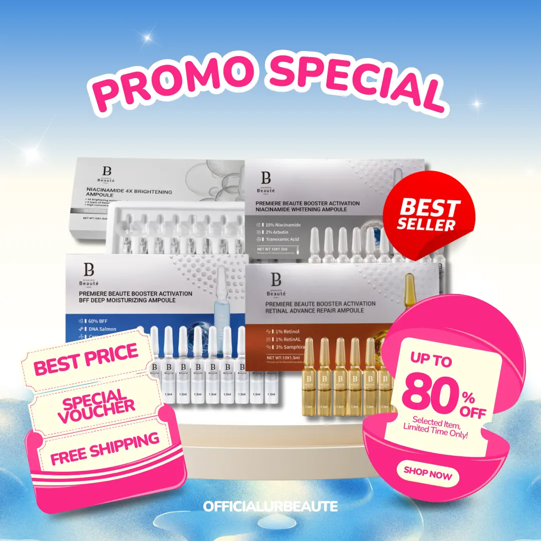 Premiere Beaute Ampoule Serum All Variants - Ampoule Serum untuk mengatasi segala permasalahan kulit, dan pencerah wajah brightening ( lightening ) (Ampoule serum Retinal Retinol, DNA Salmon BFF, dan 10% Niacinamide Arbutin)