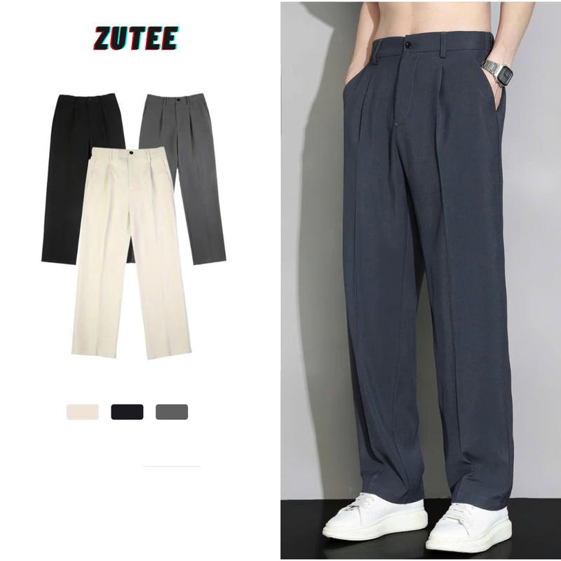 Quần Âu Ống Rộng Nam ZUTEE Quần Tây Nam Ống Rộng Phong Cách Năng Động, Hàn Quốc