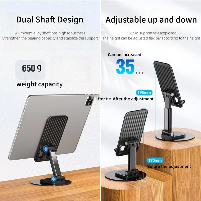 Product Introduction of 360° Adjustable All Metal Phone Holder for Desktop and Tablet, Handphone Stand  Silicone Smartphone Protection 25