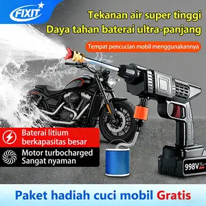 FIXIT Mesin Cuci Mobil Nirkabel 499V/599V/998V Model Baru 2026, Pistol Air Bertekanan Tinggi untuk Penggunaan di Rumah dan Pembersihan Mobil - Penguat Baterai Lithium Isi Ulang Bertenaga Tinggi