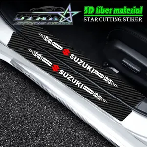TERBARU 9pcs stiker carbon mobil suzuki cutting stiker pelindung pintu mobil dari pijakan kaki