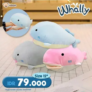 Boneka Ikan Paus Istana Boneka Whally Lucu tiny bantal bayi lucu halus penghangat tangan