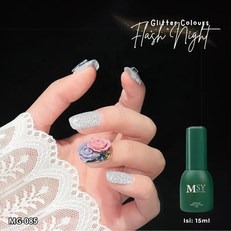 GEL POLISH GLITER 15ML 10COLOUR/FLASH NIGHT/UV NAIL GEL POLISH/SOAK OFF/KUTEK GEL UV Art Cat