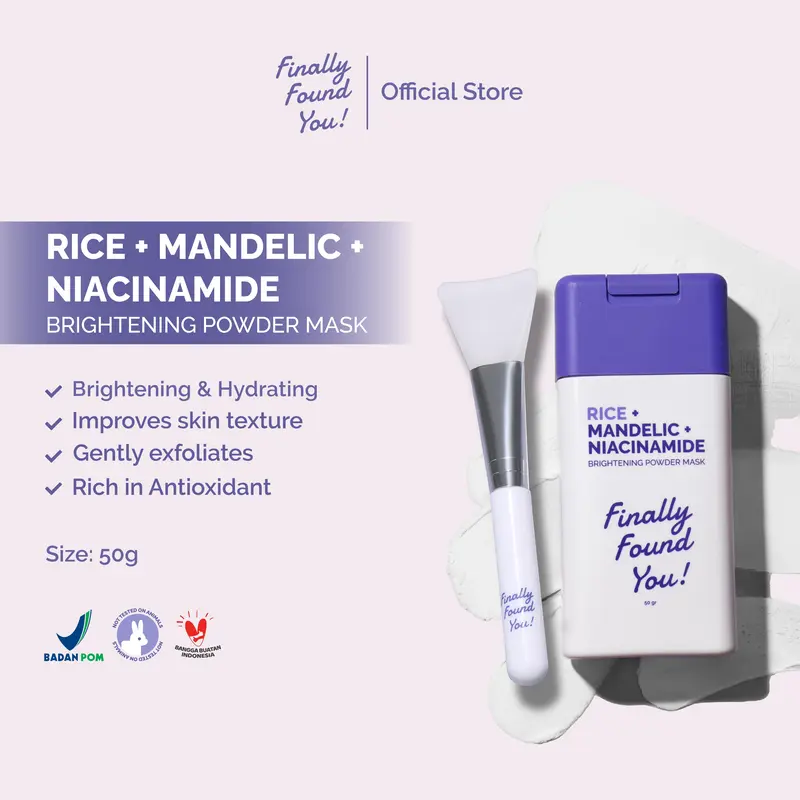 [SUPER BRAND FESTIVAL] Finally Found You! BUNDLE 2PCS: RICE + MANDELIC + NIACINAMIDE Brightening Powder Mask 50gr + RICE UP! Bright & Smooth Peel Off Mask 50gr 2