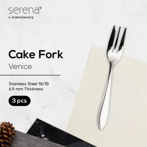 Serena Venice Cake Fork Stainless Steel Garpu Kue Isi 3pcs