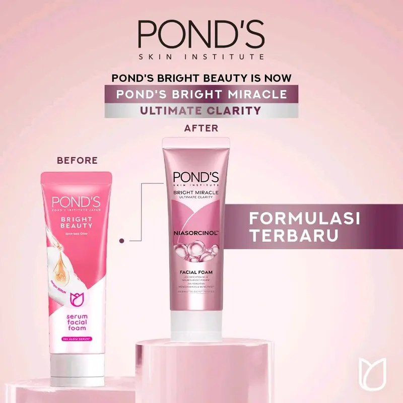 Ponds bright miracle facial foam 100ml dan 50ml Pemutihan 6