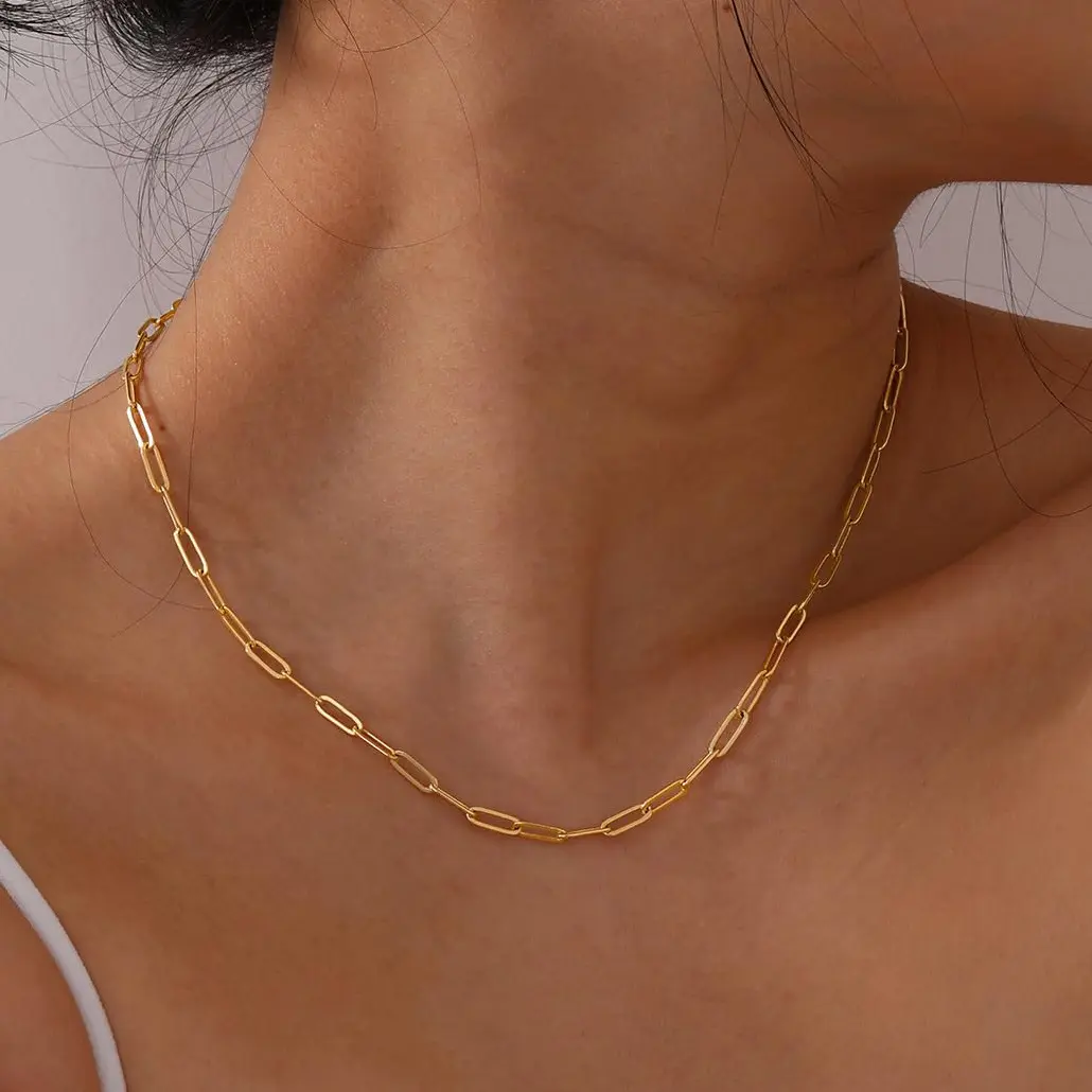 Vòng Cổ Dây Chuyền, Dây Chuyền Thép Không Gỉ 18K Vàng, Không Xỉn Màu, Không Phai Màu, Dây Chuyền Kẹp Tiêu, Tự Làm, Làm Vòng Cổ Thủ Công, Tự Làm Đồ Trang Sức Vòng Cổ