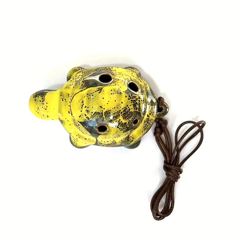 Product Introduction of 1pc Small Turtle Pottery Flute Cartoon Pottery Flute Puzzle Kiln Transformation Series 6-holes Pottery Flute 14