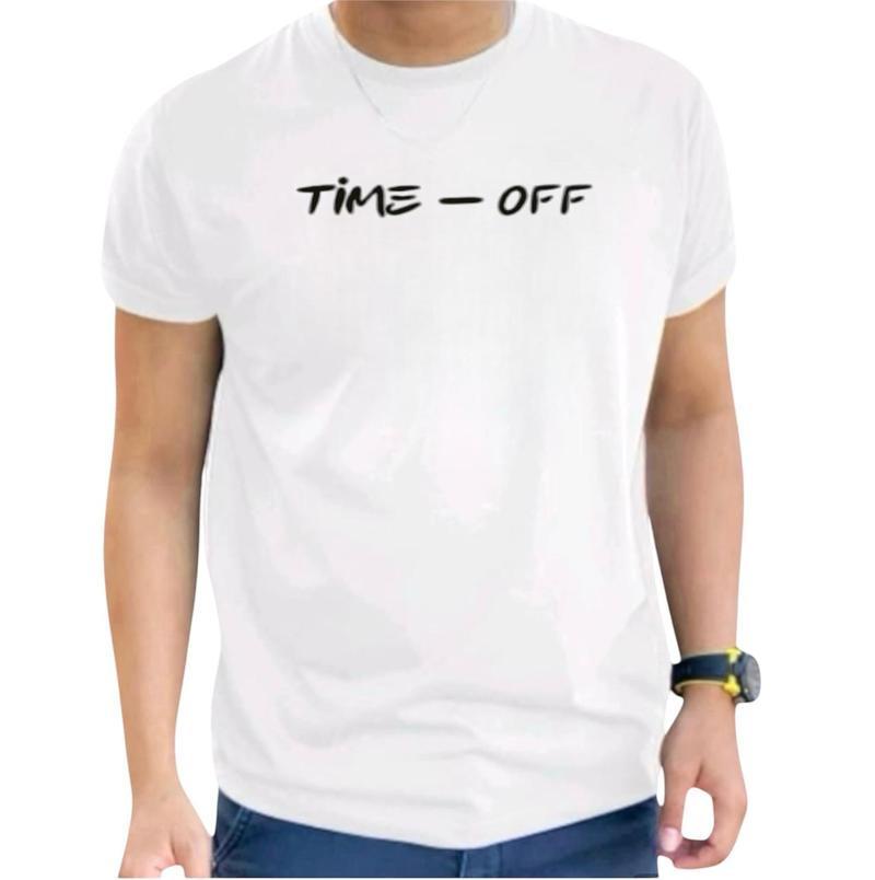 Product Introduction of Kaos pria dewasa distro lengan pendek motif grinlight time off cocok untuk santai warna hitam 12