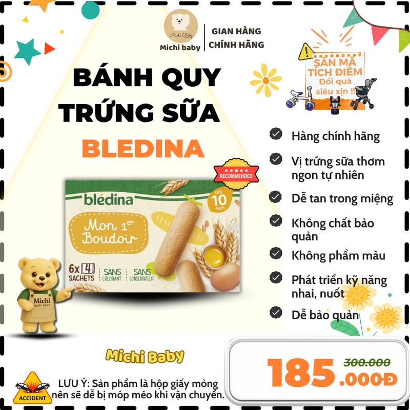 Dễ Vỡ- (Date Xa T11/2025) - Bánh Quy Trứng Sữa Ăn Dạm Bledina Chính Hãng 10+ - MC890