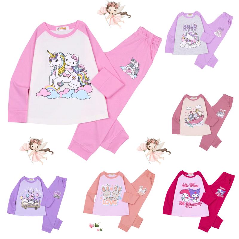  Made in VN-Bộ Thu Đông Bé Gái 4-12 Tuổi  14-35kg  đồ bộ thun dài tay bé gái phối chất cotton cao cấp 4 chiều mềm mát thấm hút mồ hôi tốt 