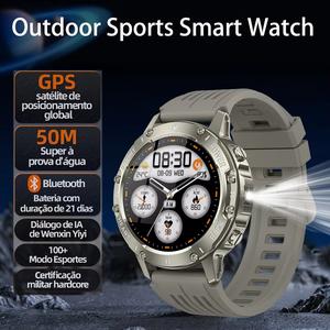 2025 New LED Flashlight 1.39 inch HD Display Men Smart Watch Bluetooth Call Sports IP68 Waterproof Fitness Tracker Smartwatchs Compatible For Xiaom and Huawe IOS