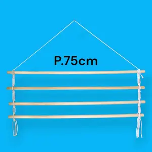 Gantungan Kertas kayu Buket Multipungsi Ladder Hangger 4 Trap Panjang 75cm - Hanger Kayu