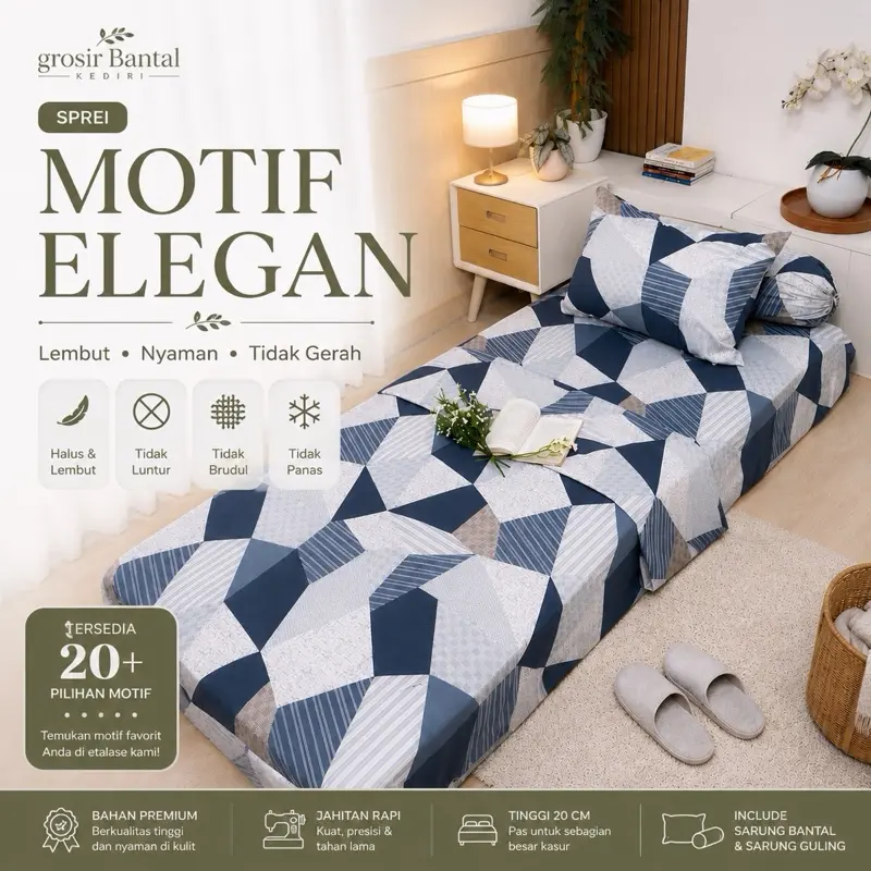 SEPRAI MOTIF SPREI KARET ukuran 90 100 120 140 160 180 200 sprei 180x200 set sarung Bantal guling