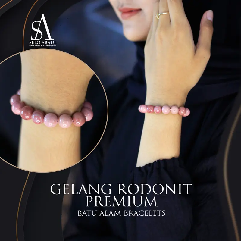Gelang rodonit premium batu alam natural Bracelets 0