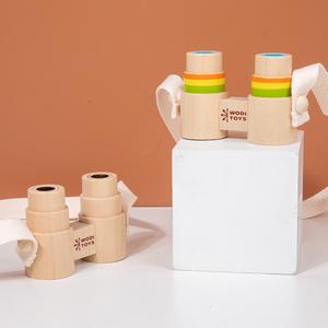 Children Wooden Outdoor Play Science Telescope Game Educational Binoculars With Lenses Toys For Kids
