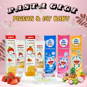 Pigeon/ My BabyChildren Toothpaste Orange / Strawberry / Fruit 45g 45 g - Pasta Gigi Anak Odol