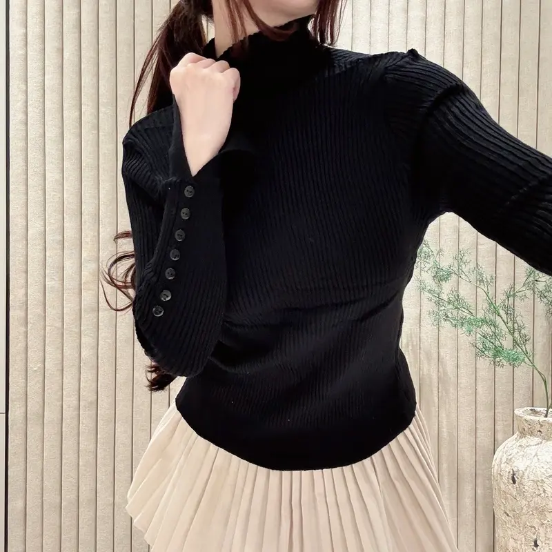 [LUXE.DLABEL] - F4 TOP [ Atasan Rajut Wanita Atasan Rajut wanita Atasan lengan panjang rajut Kaos wanita Vest wanita Atasan Wanita Atasan Halter tank wanita top Croptop 0