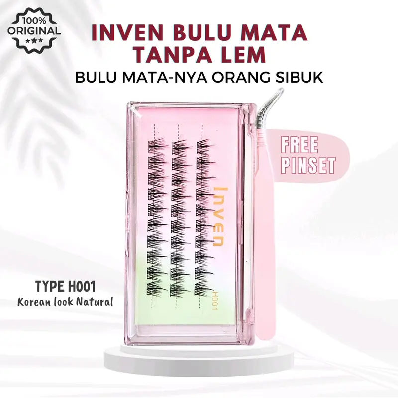 {BULUMATA TANPA LEM } H001 ( INVEN bulu mata tanpa lem) extension extensions lembut ringan di mata korean look Eyelash 0
