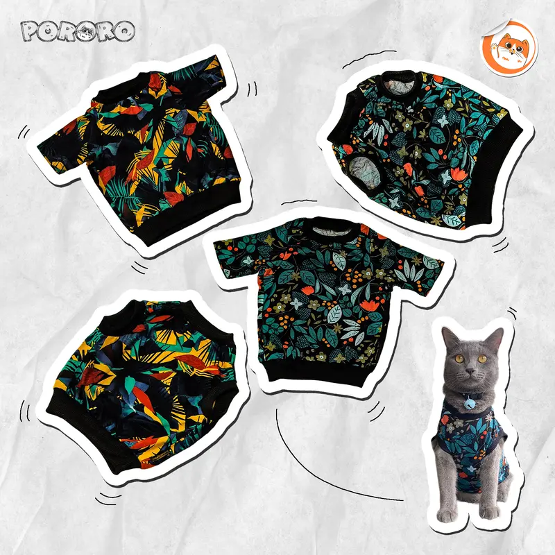 PORORO - Baju Kucing Pororo Motif Hawai Murah Kualitas Premium 0