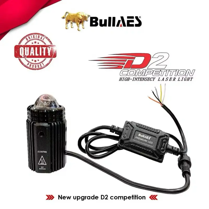 Lampu Tembak D2 Competition BULLAES 30 WATT TERBARU ISI SEPASANG 2PCS PLUS KIPAS 4