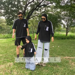 Couple Family Set Black White Series Oversize Katun Combed 30s by Zulabel