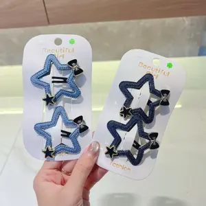 jepit Rambut Bintang Jeans kekinian 2Pcs/Sepasang Jepitan Terbaru