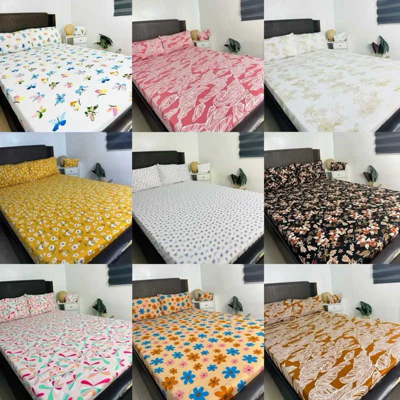 14 NEW DESIGNS FLORAL NO LUKOT NO GUSOT 3in1 (bedsheet with 2 pillowcase) plus FREE POUCH