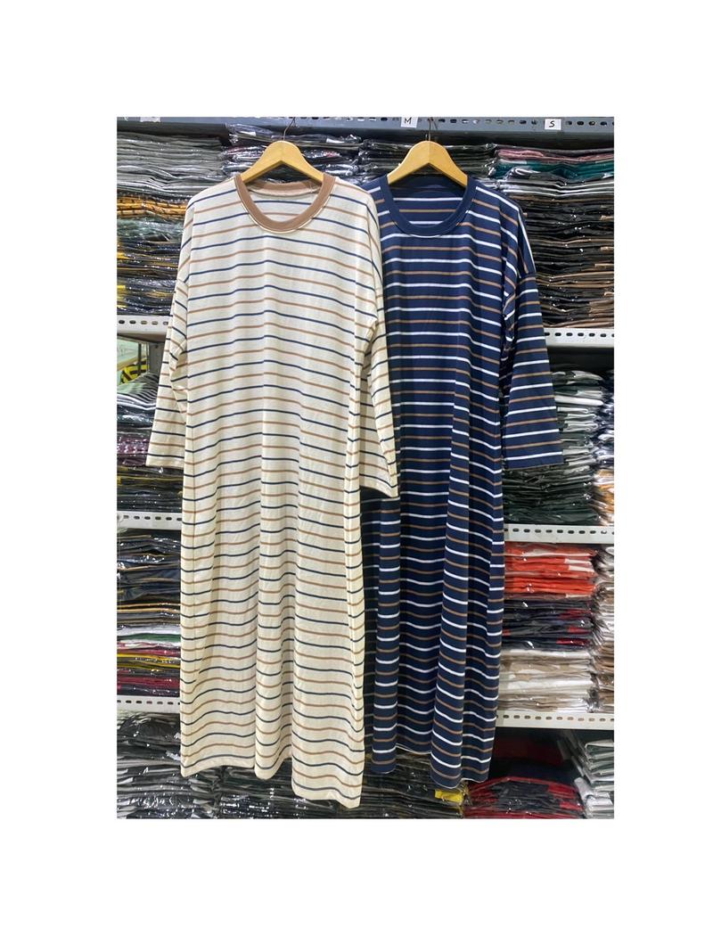 Product Introduction of Daily Dress Stripe & Simple Dress Cream Navy 2