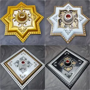 Ornamen Hiasan Tengah Gypsum Vicon Fiting Lampu Plafon 30cm PVC dengan Fitting E27 Plastik