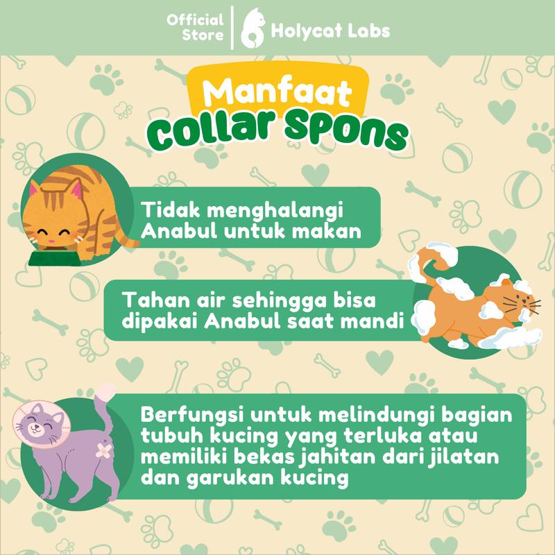 Holycatlabs Collar Spons Grooming Penutup Leher Kucing Anjing 4
