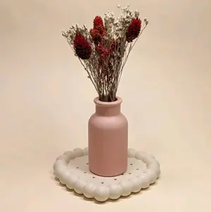 VAS MINI GYPSUM Handmade | POT BUNGA KERING | HIASAN MEJA ESTETIK | Ukuran 10cm x 5cm | Bahan Gypsum Eco-friendly | Warna Putih/Abu Muda/Krem | Cocok untuk Dekorasi Minimalis & Boho