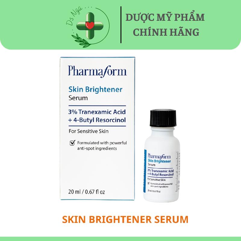 [+tặng 2 nạ trắng da] Pharmaform Skin Brightener Serum hỗ trợ Dưỡng Sáng Da, Mờ Thâm Nám  3% Tranexamic Acid + 4-Butyl Resorcinol 20ml