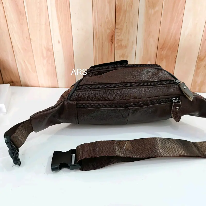 Tas kulit waistbag pria tas selempang bahu kulit asli cowok maskulin tas travel tas casual kulit sapi 6