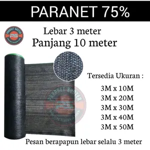 Jaring Paranet 75% Lebar 3 Meter Panjang 10 Meter / Anti UV / Shading Net ( 3M x 10M ) Hitam Tanaman