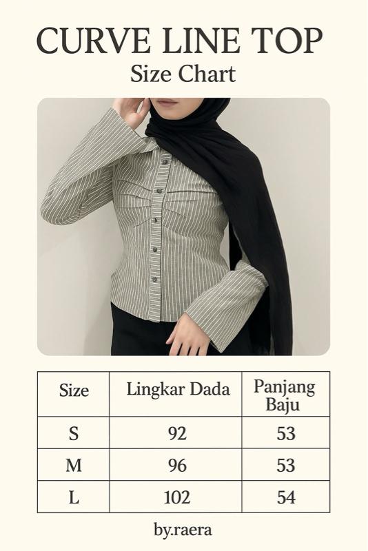 Stripe Shirt Curve Line Top - by.raera Stripe Shirt Curve Line Top - by.raera