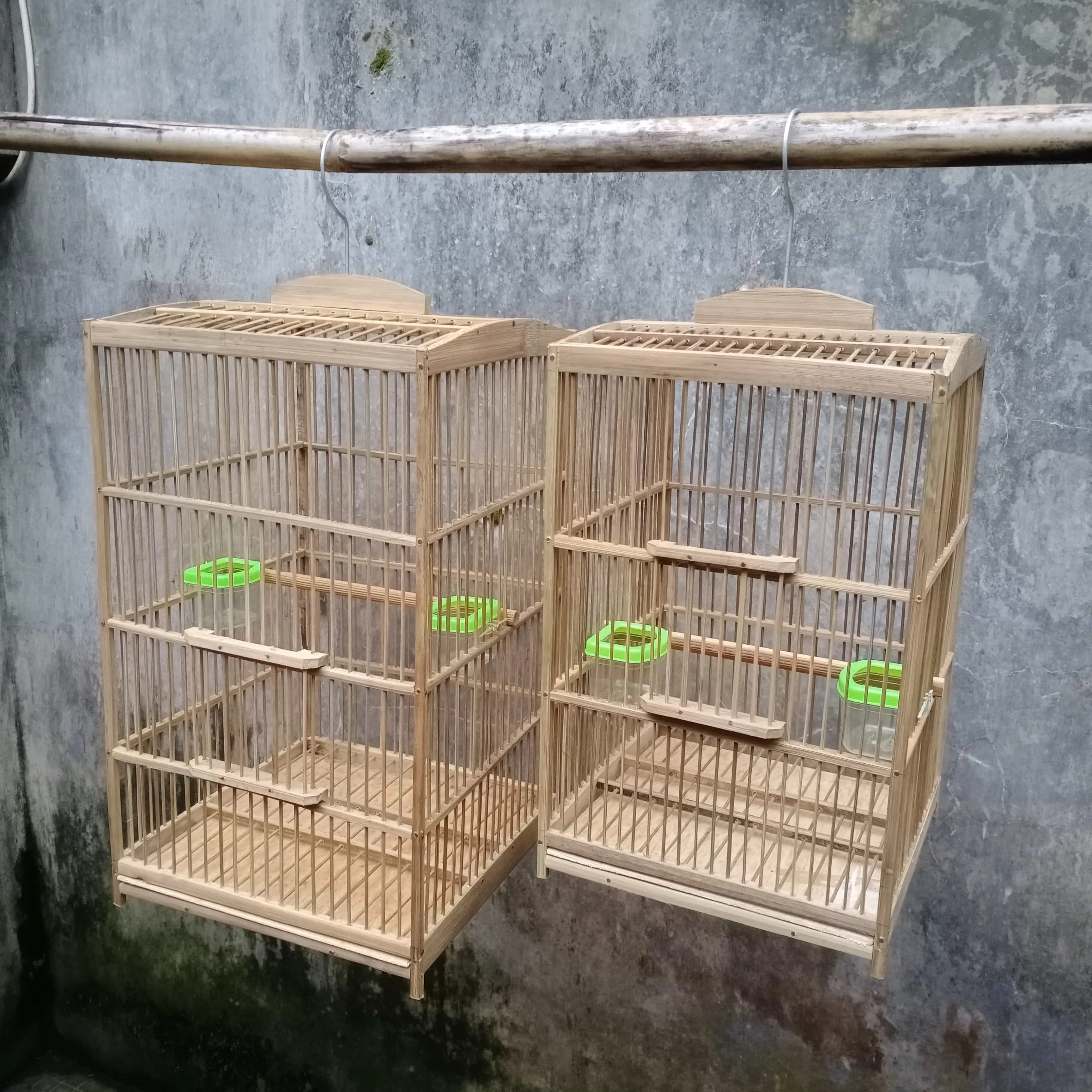 Sangkar Burung Kecil Full Bambu Size S & M untuk Kenari, Pleeci, Sogon, Kutilang, Ciblek, Konin, dll