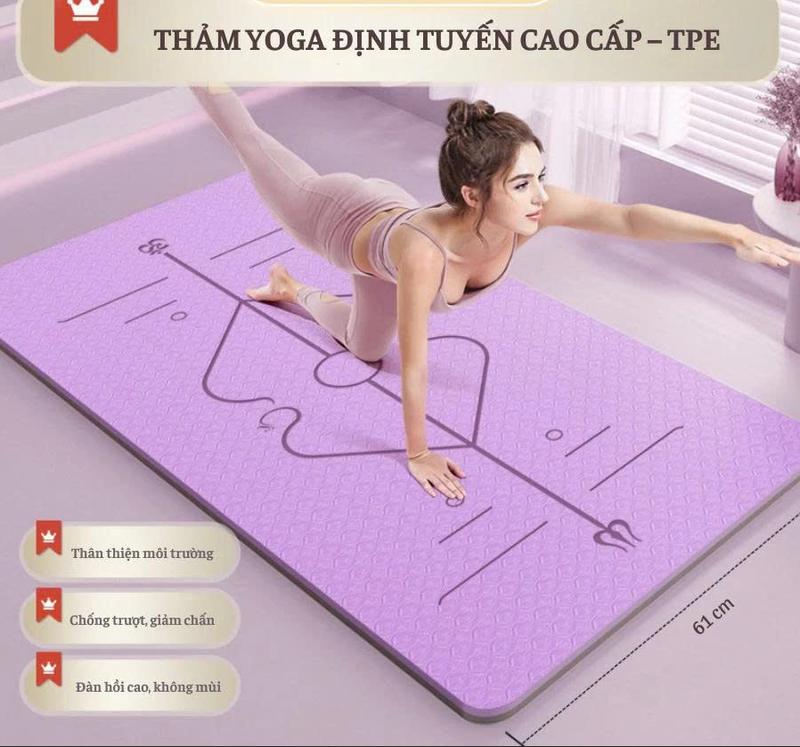 Thảm Tập Yoga 2 Lớp TPE Dày 6mm Chống Trơn Trượt Chống Thấm Mồ Hôi