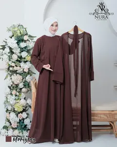 Gamis Abaya Salwa Outer 2 in 1 | Desain Elegan One Set Dress Long | Muslim Stylish Edisi 2025-2026