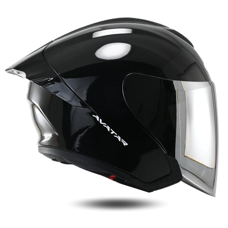 Helm Half Face Nsx Avatar Solid Black Dof Visor Hitam Helm Dewasa Pria Wanita SNI COD 5