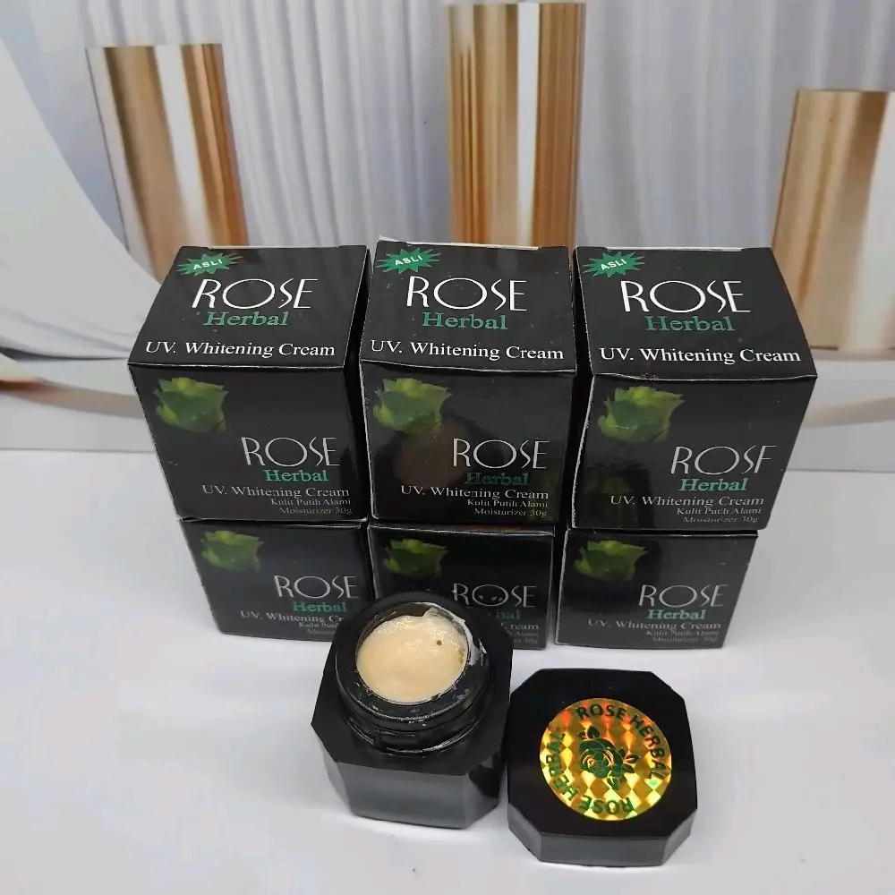 Cream Rose Herbal Hitam Kwalitas Super Ecer Pelembab Wajah Perawatan Mencerahkan Pencerah Muka