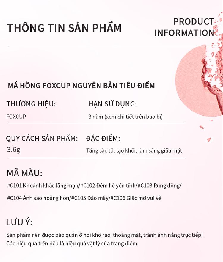 Product Introduction of 【F-Sale】FOXCUP Má Hồng Co Giãn Màu Sắc Tự Nhiên, Tạo Điểm Nhấn Sáng Bóng Và Tạo Khối - Hàng Chính Hãng【Giao hàng siêu tốc】 14