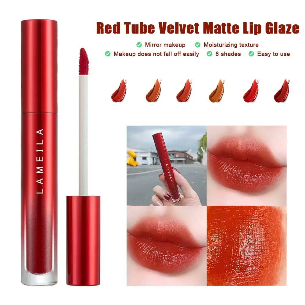 （Ready Stock&COD） Liquid Lip Tint Long Lasting Lipstick Matte Lip Gloss - 6 Colors Lipgloss Lipstick