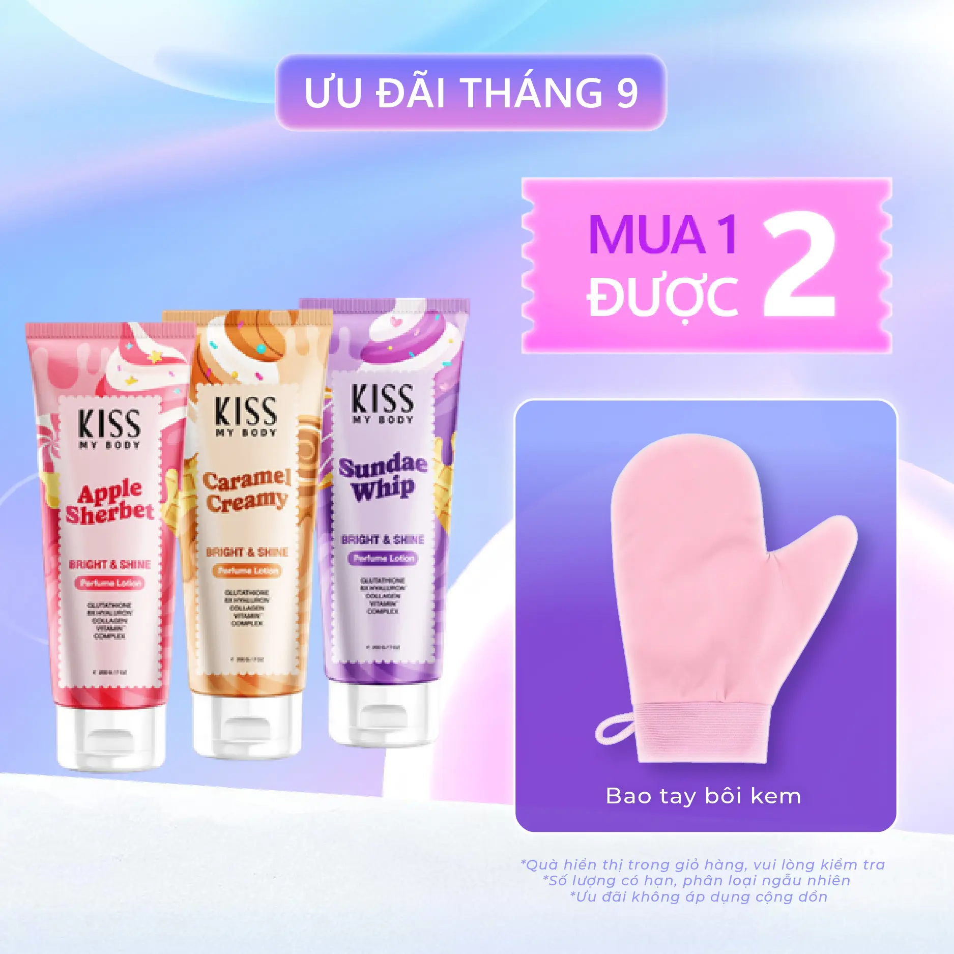 Sữa Dưỡng Sáng Da Toàn Thân Hương Nước Hoa Kiss My Body Bright & Shine 200g - Sweet Party Collection