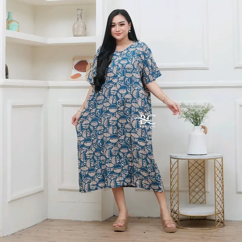 BATIKCERIA - Daster Rayon Jumbo Busui Resleting Depan Baju Tidur wanita Bumil Nyaman 4