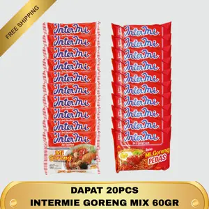 (20 PCS) INTERMIE GORENG PEDAS BIASA 60GR Mie Instan 60gr dapat 20pcs