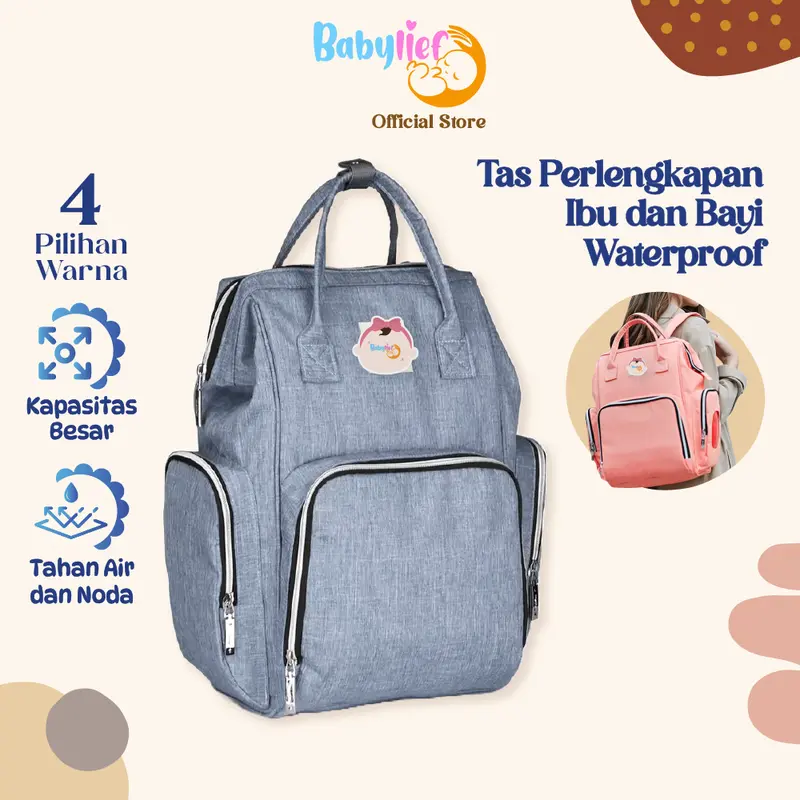 Babylief Maternity Mummy Bag – Diaper Bag Tas bayi multifungsi diaper bag waterproof tas perlengkapan bayi baru lahir tas persalinan BL004 0